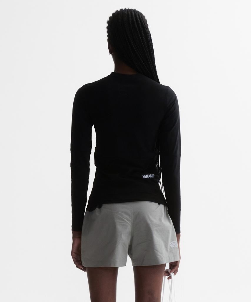 Minasu Venode Small Track Logo Active Long Tshirts_Black (Tight Fit)