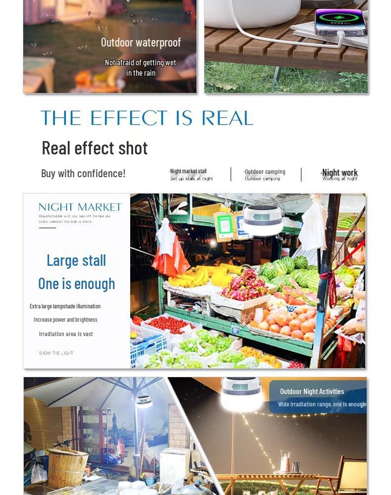 Super Bright Solar Camping Lantern - Emergency Light, Dimmable, Rechargeable, and Portable for Outdoor Use