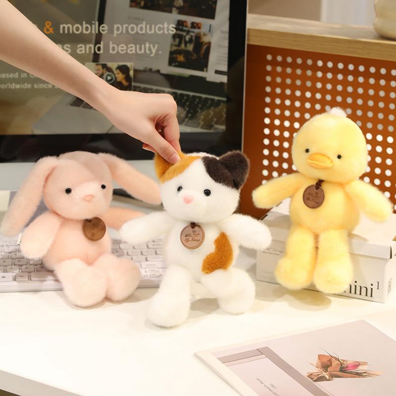 Three-cat Cat Plush Toy Doll Machine Fragrance Table with Running Bear Doll Children's Doll Birthday Gift
