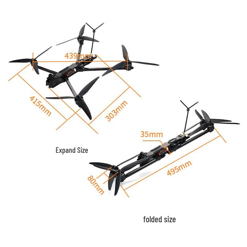 Zenboula 10-inch Foldable FPV Drone Frame Kit with Analog VTX