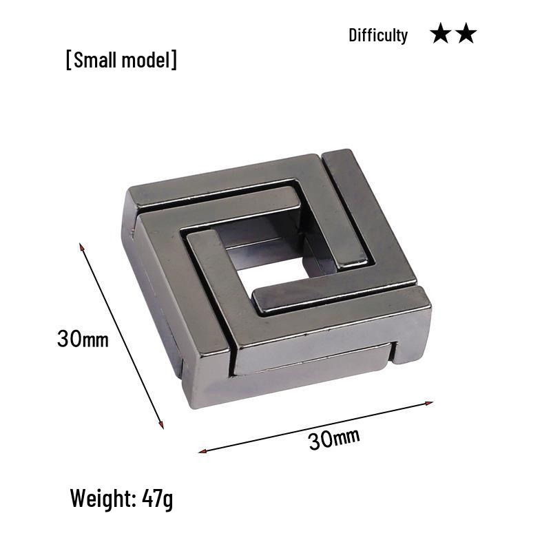 Intelligence Puzzle Zinc Alloy Disentanglement Rings - Unlock Nine Linked Rings Kongming Luban Lock Educational Toy