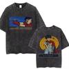 2026 Summer Fashion Trendy Tee Washed Retro Japanese Anime Akira Print Cotton Men Woment Tshirt Y2k Hip Hop Streetwear Tshirt