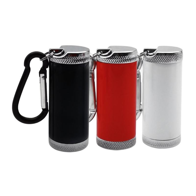 Portable Sealed Ashtray Mini Pocket Design Aluminum Alloy Holder Prevents Ashing Flying For Travel Outdoor Activity