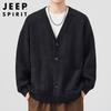 JEEP SPIRIT Férfi Laza fazonú V-nyakú Nehéz kötött kardigán