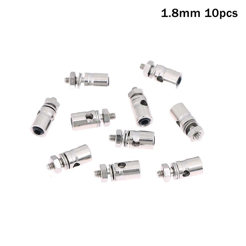 10Pcs Rc Airplane Boat Pushrod Metal Linkage Stopper Servo Connectors Adjustable Diameter 2.1Mm/1.8Mm/1.2Mm Helicopter Rc Boat