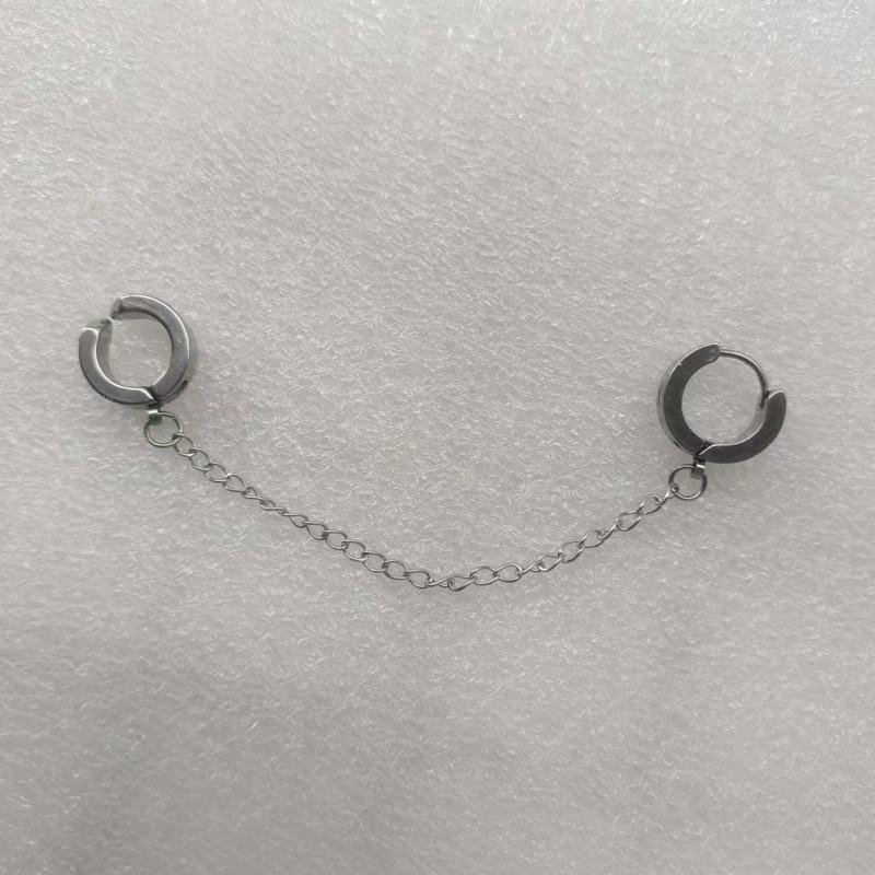 1 Pcs Stainless Steel Painless Ear Clip Earrings for Men Women, Punk Silver Color Non Piercing Fake Earrings Jewelry Gifts