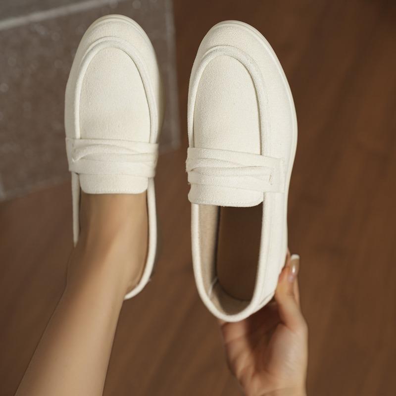 Large Size Shallow Mouth Women's Autumn New One-pedal Flat-soled Lazy Shoes