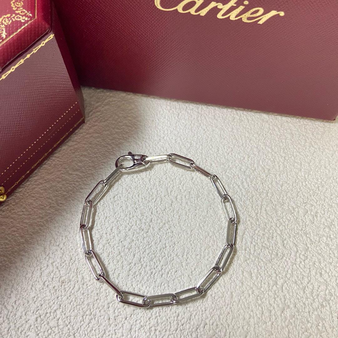 

Универсальный женский браслет Cartier Sparta 2025 с пряжкой-кольцом - Золотая кубинская цепь Santos V для пар белого золота
