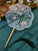Chinese Embroidered Eight-Petal Round Dance Fan with Tassel - Perfect for Hanfu and Qipao Costumes