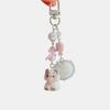 Sweet Cute Kitten Cat Fur Ball Bow Beads Keychain Pendant Phone Chain Lanyard Girly Backpack Charms Bag Hanging Ornaments Gifts
