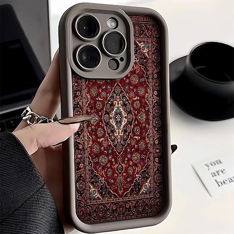 Vintage Pattern Bumper Phone Case For Samsung Galaxy S25 S24 S23 S22 S21 Ultra Plus FE Funda A16 A26 A36 A56 A55 A54 Candy Cover