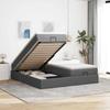VidaXL Ottoman Bed Frame with Mattress Dark Grey 200x200cm Fabric 3311249