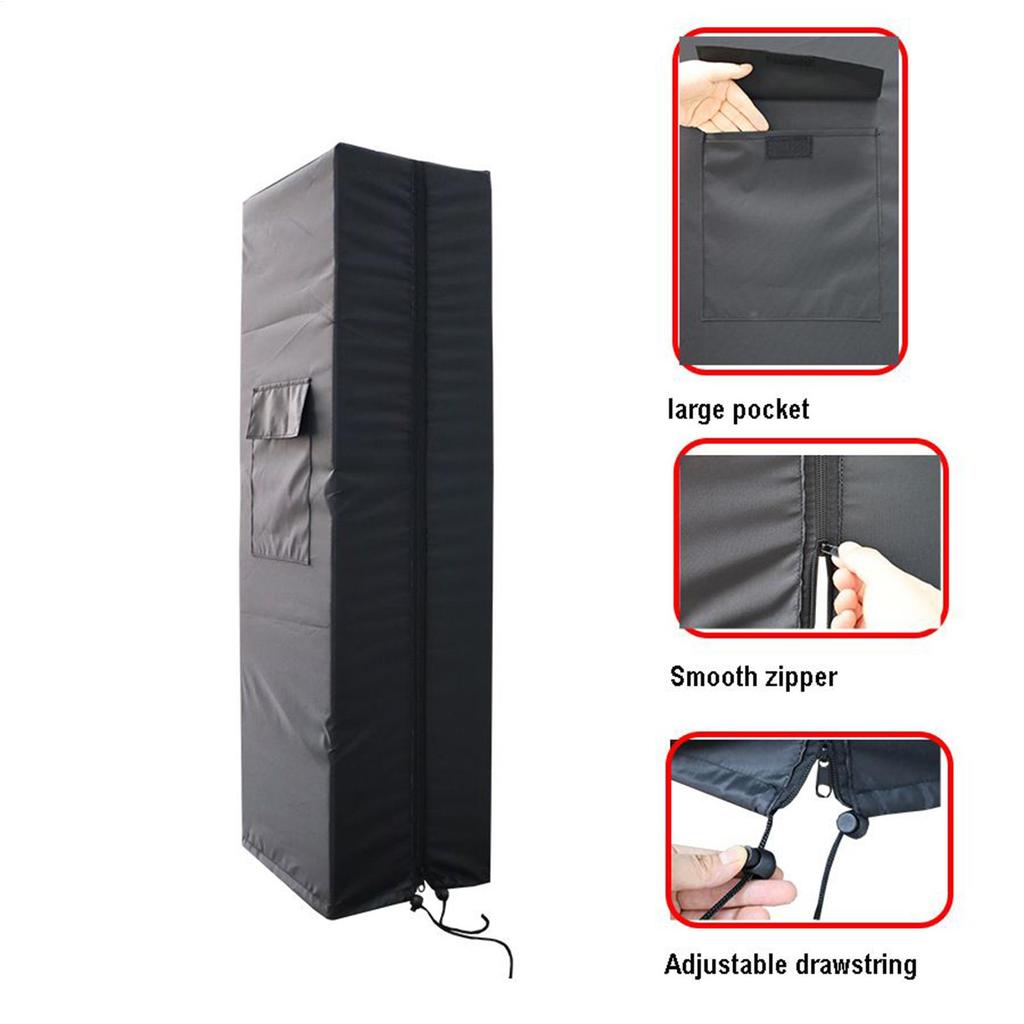 Outdoor Patio Heater Cover Adjustable Protector Waterproof Tower Heater Cover With Zipper For Outside Winter Home Air