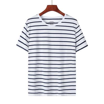 2021 nuovi uomini a righe O-Collo casual manica corta sensazione di ghiaccio T-shirt uomo streetwear autunno primavera cotone magliette top TIAOGE