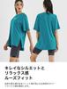 XEXYMIX Short Sleeve Yoga with Loose Size Ivory Women's T-Shirt (XWFST05H2) Slits, Fit, M,