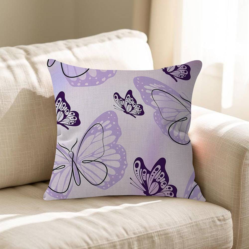 Purple Butterflies 4545cm Cushion Cover Pillow Cover Decor Pillowcase Home Pillowcase For Couch Pillow