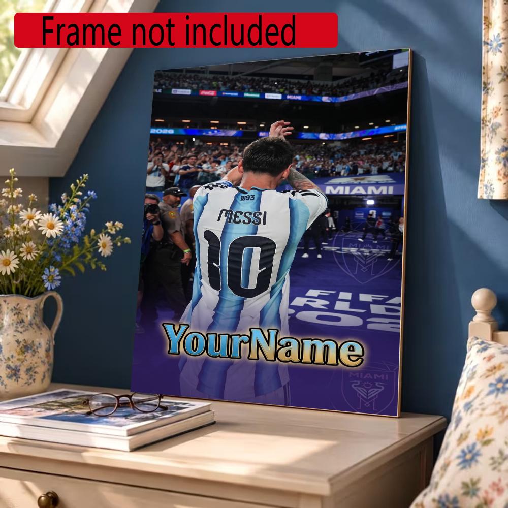 Messi Customize Your Name Diamond Painting Round Diamond Diy Frameless Holiday Artwork Suitable For Home Office Wall Decoration