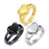 Openable Heart Shaped Titanium Steel Ring Cremation Jewelry Memorial Gift for Women