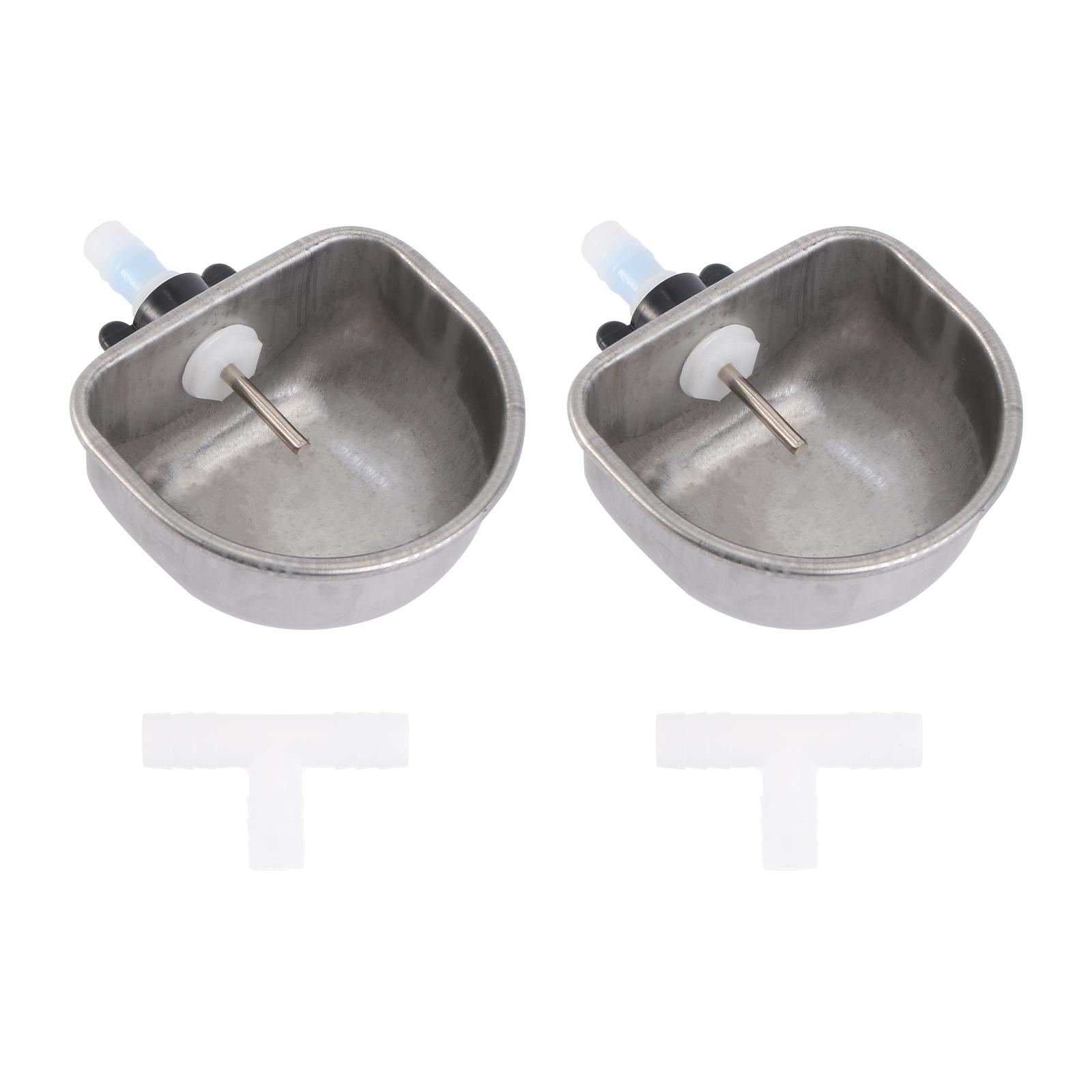 

2 комплекта контейнерная поилка для кроликов, фонтан для воды, бутылки из нержавеющей стали, диспенсер для кур, пластиковая кормушка 6.7x6.7cm серебряный