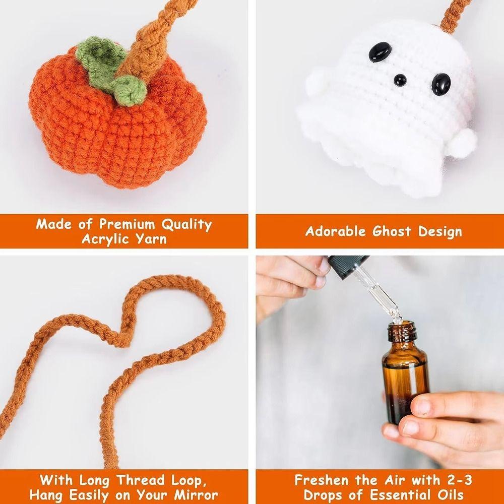 Creative Halloween Ghost Pendant Cute Crochet Halloween Decorations  Halloween Decoration
