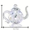 Mini Crystal Teapot Figurine Clear Glass Teapot Teapot Sculpture  Ornament  Living Room