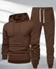 Hooded Casual Tracksuit Set: Solid Color, Versatile Sweatshirt & Sweatpants for Autumn