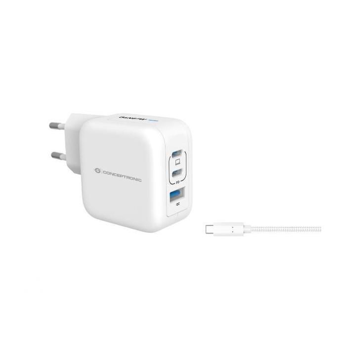 Chargeur - CONCEPTRONIC - Althea17w - 3 ports - 67W - Charge rapide - Protection électrique