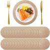 Bohemian Burlap Round Placemats, Farmhouse Style Luxury Jute Table Mats, 12 Inch Diameter, Reusable, Wedding Table Decor Tableware Mats