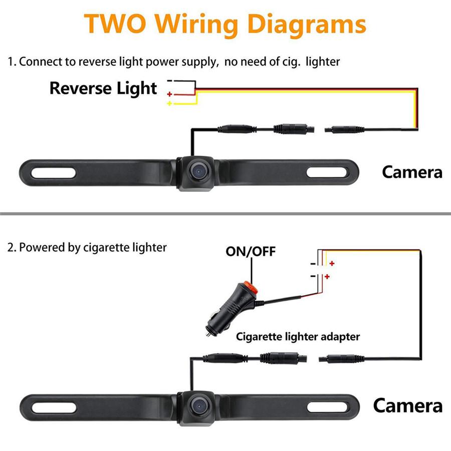 HD 720P WiFi Rear View Car Camera License Plate Frame IP67 Waterproof Night Vision 170 Degree Car Rear Reversing Parking Camera