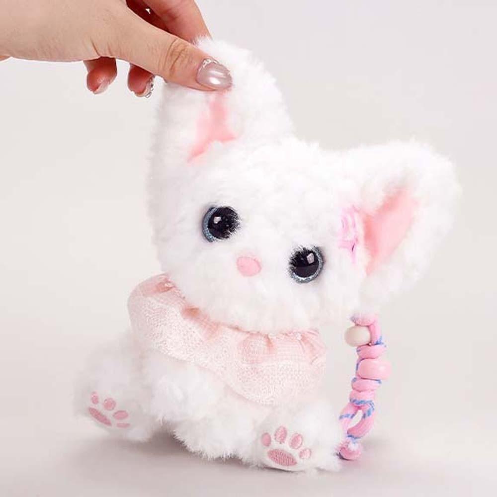 Fluffy Texture Eyewear Kitten Pendant Big Ears Sleeping Cat Charm Plush Cat Keychain Wallet Charms
