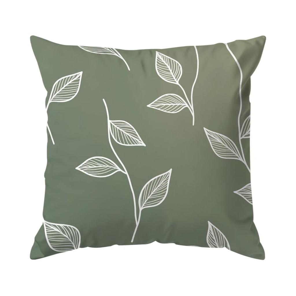 Modern Plants Cushion Pillowcase Printed Polyester 45X45Cm Throw Pillowcover Decorative Sofa Cushion Pillowslip Home Decor
