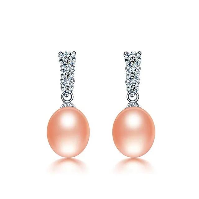 HENGSHENG 100% Real Natural Freshwater Pearl Earrings For Girl, 925 Sterling Silver Drop Earrings With Jewelry Women Earrings