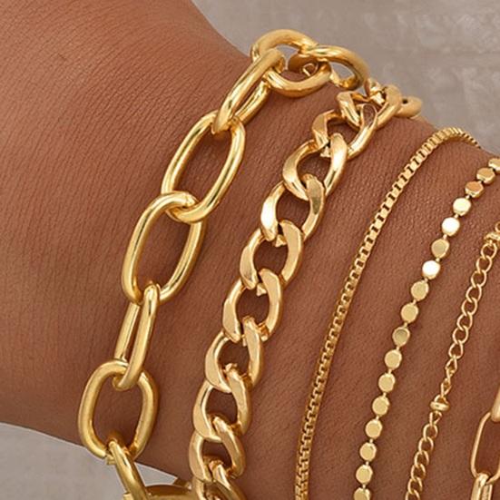 Yousheng 11Pcs Vintage Paperclip Chain Bracelet for Women, Twist Link Bangle, Layered Boho Jewelry for Teen Girls, Trendy Gift