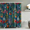 Floral Shower Curtain Botanical Nature Plants Bathroom Decor Waterproof Fabric Vintage Blue Green Backdrop Artistic Home Texti