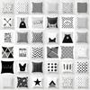 Black And White Striped Creative Double-Sided Printed Pillow Cover Short Plush Suitable Living Rooms Sofas Throw Cushion Cover