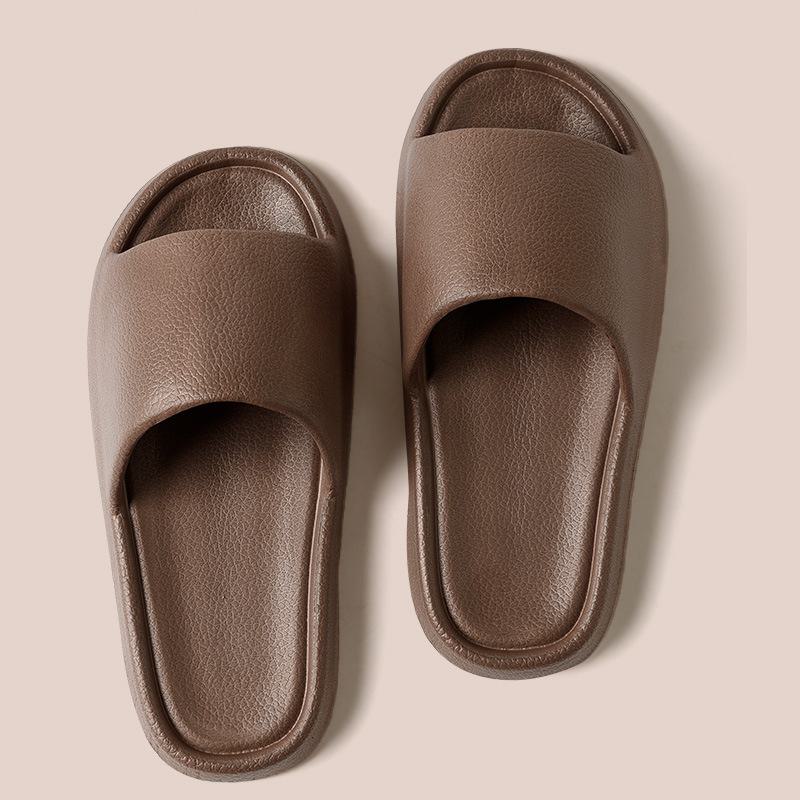 

Летние домашние дезодорирующие тапочки для ванной для женщин - нескользящие сандалии с толстой подошвой - идеально подходят для дома и общежития 38/39 коричневый