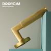 DOOROOM Brass Knurled Thumb Turn Key Latch Lever Handle Cylinder Key Escutcheon Passage Room Lock