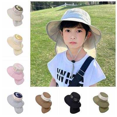 Chal para Niños de Algodón Sombrero para el Sol Transpirable Sombrero de Pescador para Niños Sombrero para Bebé con Protección Solar Primavera Verano