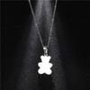 Bear Necklace Stainless Steel Jewelry Fashion Jewelry Fine Silver Color for Women Girls and Valentine Birthday Party Gift Super