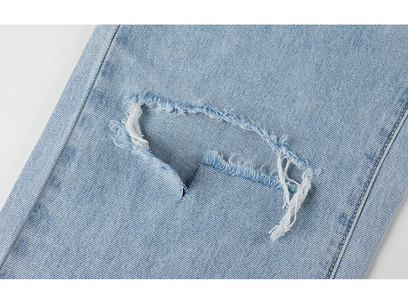 High-Waist Straight-Leg Blue Denim Jeans for Women