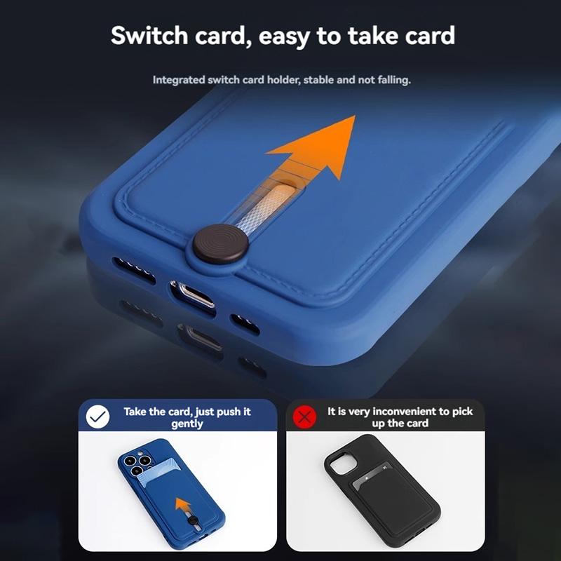 mobile phone case card slot  for For Iphone 16 15 14 13 12 11 pro max mini plus silicone  soft tpu Credit card  bag cover case