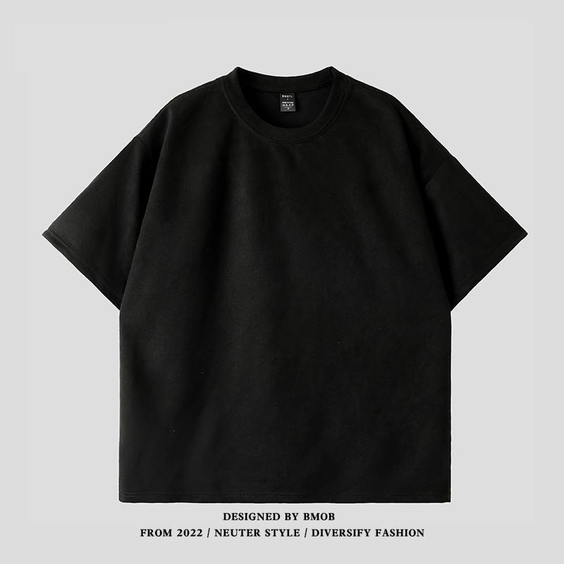 

Men s Olive Green Oversized T Shirt, Casual Short Sleeve Crew Neck Top, Soft Suede Fabric for Summer M чорний