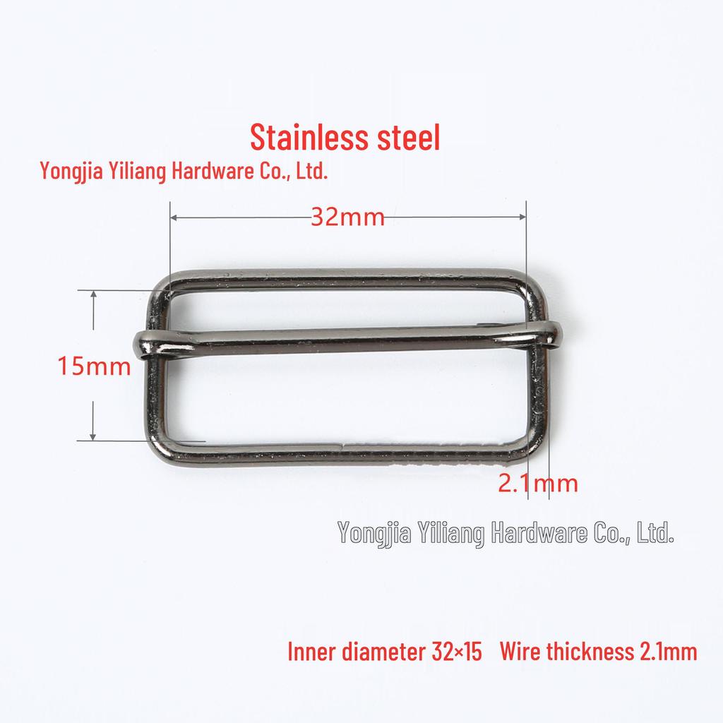 Stainless Steel Adjustable D-Ring Buckle - Copper Three-Speed Wire Pull Design