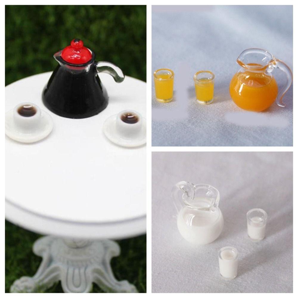 Resin Orange Juice Doll Accessories Drinks Jug Cup Miniature Accessories  Coffee
