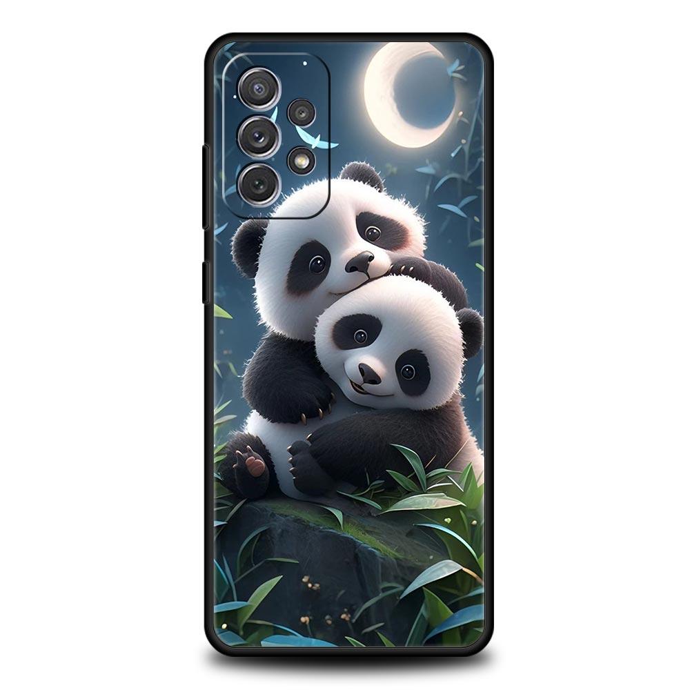 Baby Panda Phone Case for Samsung Galaxy A55 A35 A17 A07 A15 A13 A25 A51 A71 A72 A73 A32 A52 A52S A41 5G Soft TPU Shell Fundas