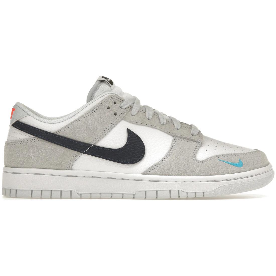 

Sneaker Nike Dunk Low White Grey Navy Aqua Mini Swoosh(FJ4227-001) 36.5