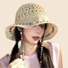 Foldable Woman's Straw Hat Breathable Colorful Straw Hat Summer Sun Protection Cap  Outdoor