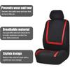 Car Seat Covers Full Set, Breathable Premium Cloth Automotive Seat Cover, Red