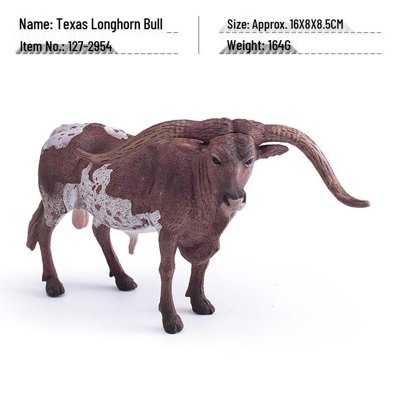 Wild Animal Texas Longhorn Bull Educational Farm Toy Model