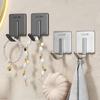 No-Punch Stainless Steel Adhesive Hook for Coats and Hats - Wall-Mounted for Home, Kitchen, and Bathroom Use